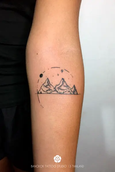 black-ink-tattoo-moutains