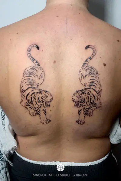 black-ink-tattoo-2-tigers