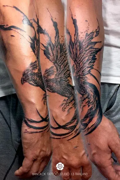 blackwork-tattoo-abstract-phoenix
