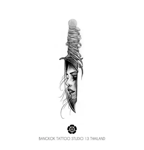 blackwork-tattoo-sketch-knife-face-women-tattoo-bangkok