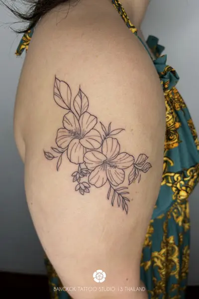 fine-line-flowers-hisbiscus-tattoo-bangkok-thailand