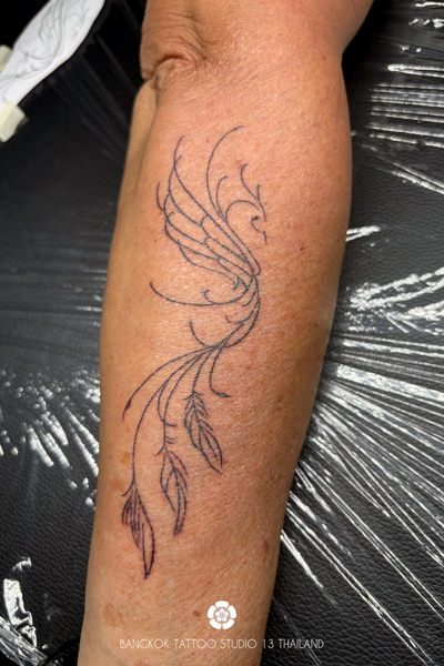 fineline-phoenix-abstract-tattoo