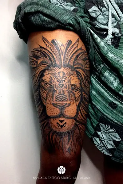 tribal-tattoo-lion-man-leg