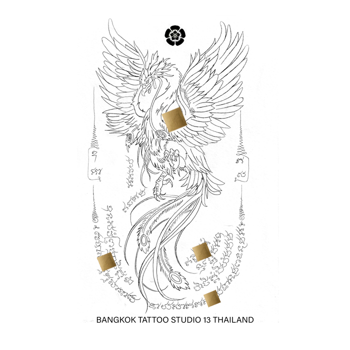 sak-yant-bird-phoenix-tattoo-design