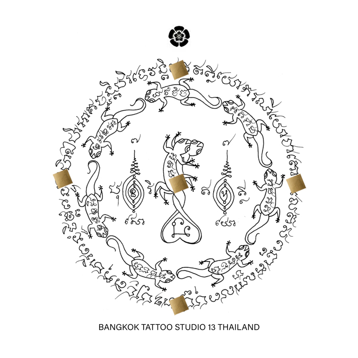 sak-yant-lizards-circle-tattoo-design