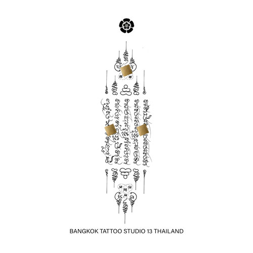 sak-yant-5-rows-tattoo-design
