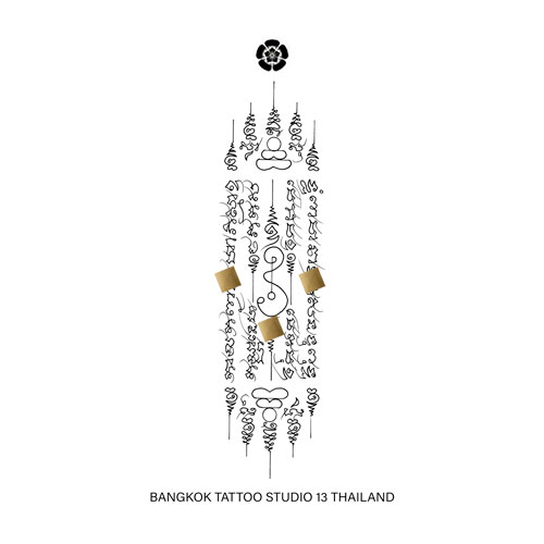 sak-yant-5-rows-tattoo-design
