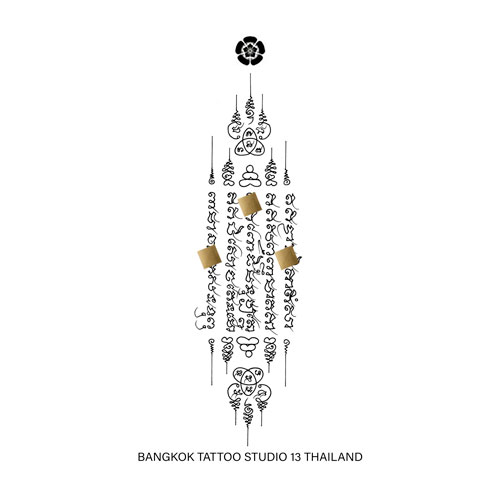 sak-yant-5-rows-tattoo-design