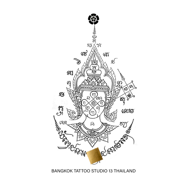 sak-yant-golden-face-tattoo-design