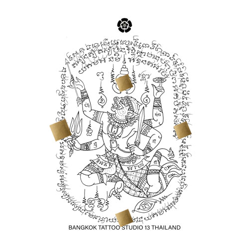 hanuman-4-arms-tattoo-design