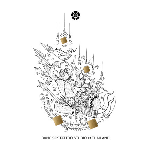 hanuman-8-arms-tattoo-design