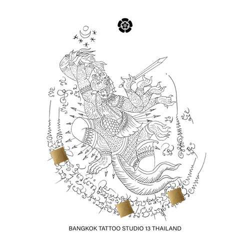 hanuman-8-arms-tattoo-design