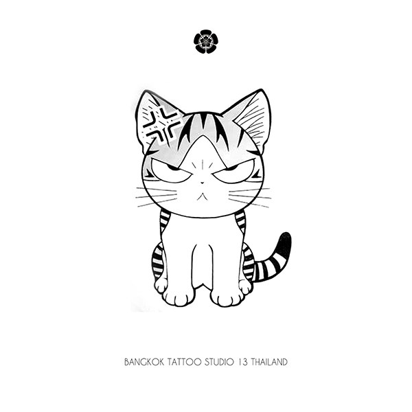 funny-cat-tattoo-design